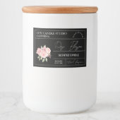 ミニマルエレガントバラキャンドル瓶ラベル フードラベル (正面)