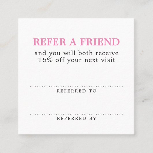 ミニマルエレガントバラホワイト美しいサロン 紹介カード (正面)