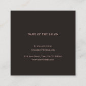 ミニマルエレガントバラ金ゴールドはさみヘアスタイリスト スクエア名刺 (裏面)