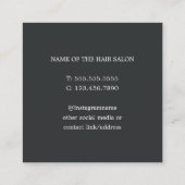 ミニマルエレガントバラ金ゴールドはさみ美容師 スクエア名刺 (裏面)