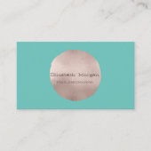 ミニマルエレガントバラ金ゴールドサークルミントグリーン 名刺 (正面)