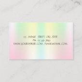 ミニマルエレガントバラ金ゴールド円ホログラフィック 名刺 (裏面)