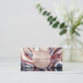 ミニマルエレガントバラ金ゴールド円抽象芸術 名刺 (スタンド正面)