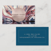 ミニマルエレガントバラ金ゴールド円抽象芸術 名刺 (正面/裏面)