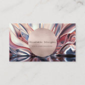 ミニマルエレガントバラ金ゴールド円抽象芸術 名刺 (正面)