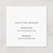 ミニマルエレガントバラ金ゴールド美容師 スクエア名刺 (裏面)