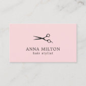 ミニマルエレガントバラ黒はさみ美容師 名刺 (正面)