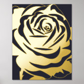 ミニマルエレガントバラ 箔ポスター (正面)