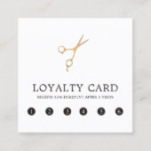 ミニマルエレガントフェイク金ゴールドシザー美容師 ロイヤリティカード (正面)