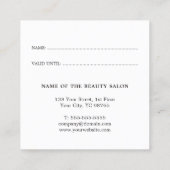 ミニマルエレガントフェイク金ゴールドシザー美容師 ロイヤリティカード (裏面)