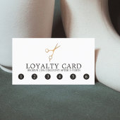 ミニマルエレガントフェイク金ゴールドシザー美容師 ロイヤリティカード
