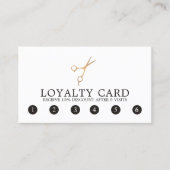 ミニマルエレガントフェイク金ゴールドシザー美容師 ロイヤリティカード (正面)