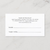 ミニマルエレガントフェイク金ゴールドヘアピンヘアサロン ロイヤリティカード (裏面)