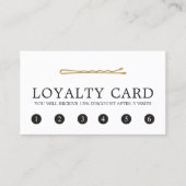 ミニマルエレガントフェイク金ゴールドヘアピンヘアサロン ロイヤリティカード (正面)