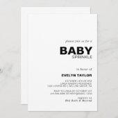 ミニマルエレガントフォーマルベビー散布 招待状 (正面/裏面)