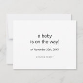 ミニマルエレガントフォーマルベビー発表カード サンキューカード (裏面)