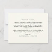 ミニマルエレガントフローラ双生児の卒業 サンキューカード (裏面)