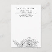 ミニマルエレガントフローラ結婚スケッチ エンクロージャーカード (正面)