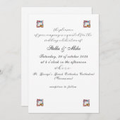 ミニマルエレガントフローラ結婚式招待状 招待状 (正面/裏面)
