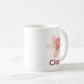 ミニマルエレガントフローラ美しいピンクリリー名 コーヒーマグカップ (正面右)