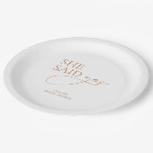 ミニマルエレガントブライダルシャワー白 ペーパープレート (アングル)