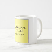ミニマルエレガントプロフェッショナルイエローホワイト コーヒーマグカップ (正面右)