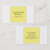 ミニマルエレガントプロフェッショナルイエローホワイト 名刺 (正面/裏面)