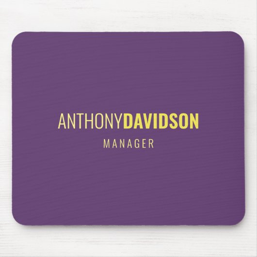 ミニマルエレガントプロフェッショナルインディゴ&イエロー マウスパッド (正面)