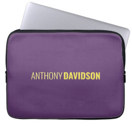 ミニマルエレガントプロフェッショナルインディゴ&イエロー ラップトップスリーブ