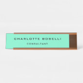 ミニマルエレガントプロフェッショナルグリーンブルー デスクネームプレート (正面)
