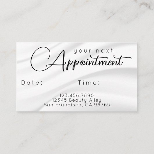 ミニマルエレガントプロフェッショナルサロンアポイントメント 名刺 (裏面)