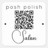 ミニマルエレガントプロフェッショナルサロンロゴQRコード スクエアシール (正面)