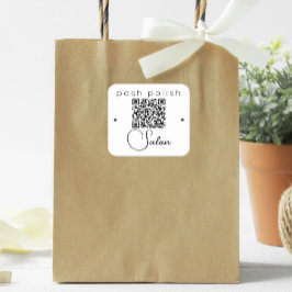 ミニマルエレガントプロフェッショナルサロンロゴQRコード スクエアシール