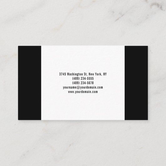 ミニマルエレガントプロフェッショナルシンプル白黒 名刺 (裏面)