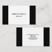ミニマルエレガントプロフェッショナルシンプル白黒 名刺 (正面/裏面)
