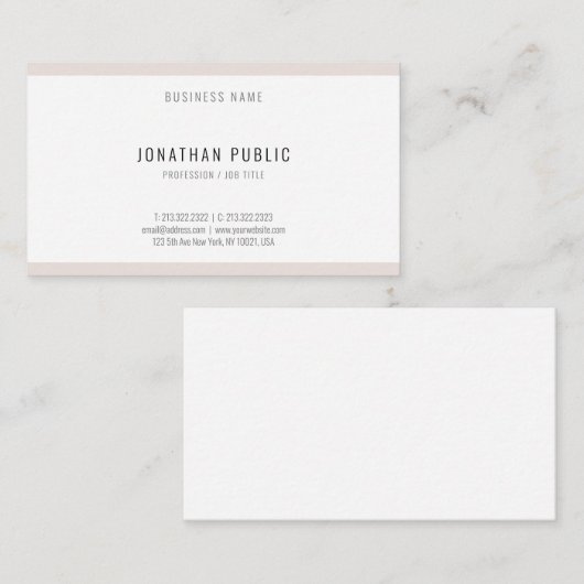ミニマルエレガントプロフェッショナルテンプレートモダン 名刺 (正面/裏面)