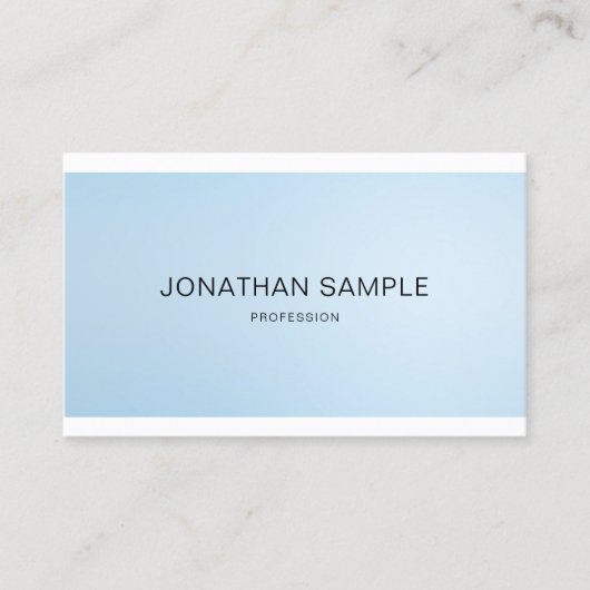 ミニマルエレガントプロフェッショナルデザインブルーカラー 名刺 (正面)