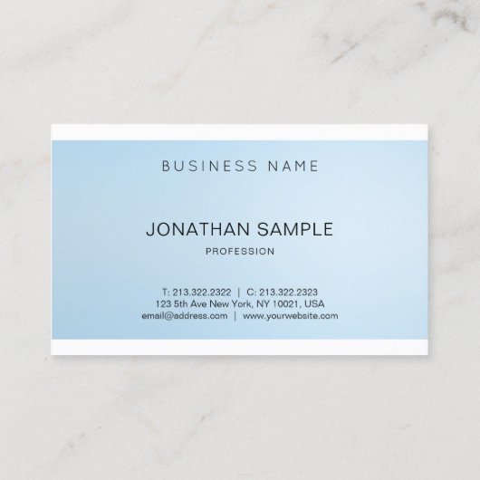 ミニマルエレガントプロフェッショナルデザインブルーカラー 名刺 (裏面)