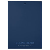 ミニマルエレガントプロフェッショナルネイビーブルー クリップボード (裏面)