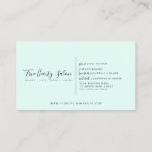 ミニマルエレガントミントグリーン白縁ど画素 予約カード (裏面)