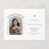 ミニマルエレガントム写真卒業パーティー招待状 ポストカード (正面)