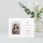 ミニマルエレガントム写真卒業パーティー招待状 ポストカード (スタンド正面)