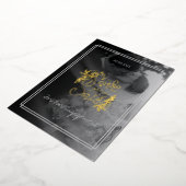 ミニマルエレガントム写真婚約金ゴールドスクリプト 箔招待状 (回転した状態)