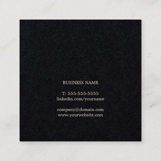 ミニマルエレガントム手書きフォント美しい スクエア名刺 (裏面)