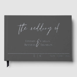 ミニマルエレガントム暗灰色の書道箔 ゲストブック