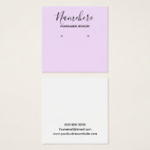 ミニマルエレガントム紫色イヤリングディスプレイカード (正面&裏面)