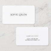 ミニマルエレガントム装飾フォントスタイル白 名刺 (正面/裏面)