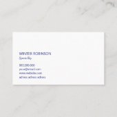 ミニマルエレガントム装飾ベクターブルー白 名刺 (裏面)