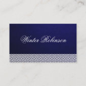 ミニマルエレガントム装飾ベクターブルー白 名刺 (正面)