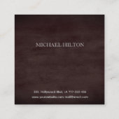 ミニマルエレガントム質質無褐色質素質一文字 スクエア名刺 (裏面)